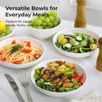 Y YHY Pasta Bowls, 22 Ounce Salad White Bowl Plates Set of 6, Porcelain Dishes for Serving Dinner - Dinnerware Sets Microwave Dishwasher Safe Thanksgiving Day Gift