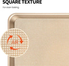 Vinino Quarter Sheet Pan, Baking Sheet, Cookie Sheets For Baking With Square Texture Pattern, Thicker Carbon Steel Non-Stick Baking Pan Tray