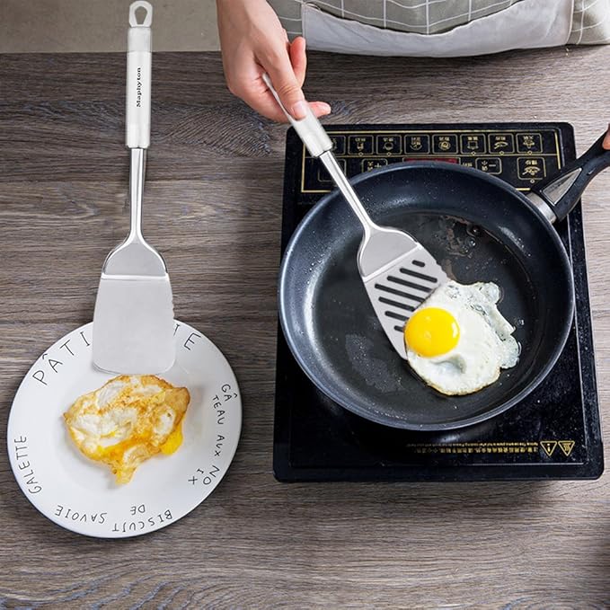 Cooking Utensil Set, 11 PCS Stainless Steel Kitchen Utensil Set, Nonstick Kitchen Gadgets Cookware Set with Spatula