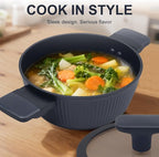 Nonstick Cookware Set Non Toxic, 3-Piece Pots and Pans Set, PFOA/PTFE Free, Induction Ready & Dishwasher Safe, Ceramic Coating for Easy Release