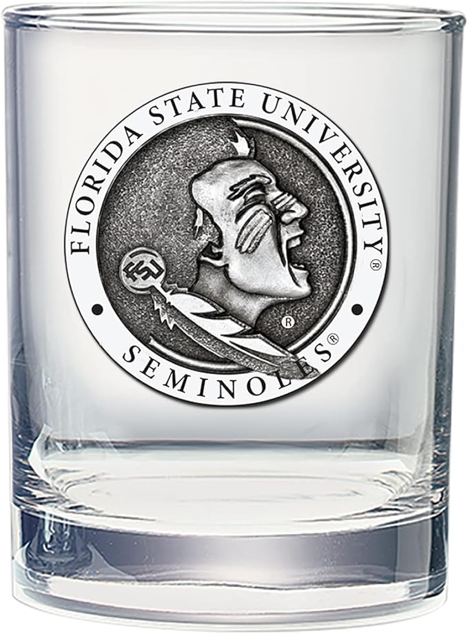 Heritage Pewter Florida State Double Old Fashion | Double Rocks Glass 14 OZ for Liquor | Expertly Crafted Pewter Glass