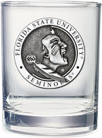 Heritage Pewter Florida State Double Old Fashion | Double Rocks Glass 14 OZ for Liquor | Expertly Crafted Pewter Glass