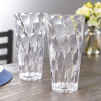 US Acrylic Optix Plastic Reusable Drinking Glasses (Set of 8) 26oz Iced-Tea Cups in Clear | BPA-Free Tumblers, Made in USA | Top-Rack Dishwasher Safe