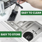 2 in 1 Cherry Pitter Remover Tool, Premium Quick Release Cherry Pitter, Press & Push Type, Large 33mm Cherry Seed Remover, Durable, Food Grade Stainless Steel & PP Plastic, More Labor Saving