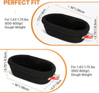 Banneton Bread Proofing Basket Set - 2X Oval Round Sourdough Proofing Baskets - Sourdough Proofing Bowls Bread Baking Supplies With Liner & Cloth Cover - Cotton Rope Banneton Basket for Baking