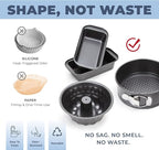 CARTMAN 4-Piece Air Fryer Bakeware Set, Non-Stick Carbon Steel Mini Springform, Bundt Cake Pan, 2 Loaf Pans, Fits Ninja, Chefman, Cosori, Instant Pot, Non-Toxic with Online Recipe Guide