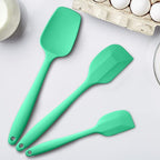 Silicone Spatula 3-piece Set, Ergonomic Handle High Heat-Resistant Spatulas, Non-stick Rubber Spatulas with Stainless Steel Core, Macaron Green