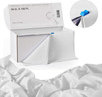 Exquisite Party Solids 54 Inch X 100 Feet White Plastic Table Cover Roll in A Cut - to - Size Box with Convenient Slide Cutter. Cuts Up to 12 Rectangle 8 Feet Plastic Disposable Tablecloths