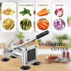French Fry Cutter, Manual Potato Cutter with 1/2-inch and 3/8-inch blades for cutting potatoes and vegetables