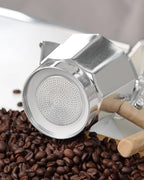 Sivaphe 9 Cup Stovetop Espresso Coffee Maker Replacement Infuser Parts Only for 450ml Aluminum Italian Moka Pot, 1 Filter and 3 Silicone Gasket Seals