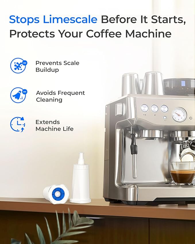 Waterdrop Coffee Filter, Replacement for Breville® Water Filter, Breville® Express Espresso Machine Water Filter, Breville® Barista Touch, Oracle® Touch BES990, TÜV SÜD Certified, 4 Packs