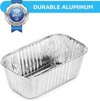 MontoPack Aluminum Disposable Loaf Pans | Deep Standard Size 6" x 3.5" Extra Thick Foil Bread Containers for Baking, Food Storage & Takeout | Eco-Friendly & Recyclable | Bulk 50-Pack 2 Pound Trays