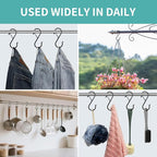 9 Pcs S Hooks for Hanging, 3.5 inch Heavy Duty S Hook of Metal for Clothes Rails, Closet Hooks with 0.5-inch Safety Buckle, S Hook for Hanging Plants, Kitchen Utensil, Pots, Pans, Bags