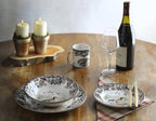 Spode Woodland Canadian Goose Salad Plate - 8" Fine Earthenware with British Flowers Border for Appetizers, Salads, Desserts - Microwave, Oven, Freezer, Dishwasher Safe, Made in England