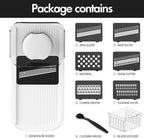 Cambom Mandoline Slicer Vegetable Slicer With 2 L Container for Potatoes, Tomatoes, Cucumbers, Carrots With 10 Blades White