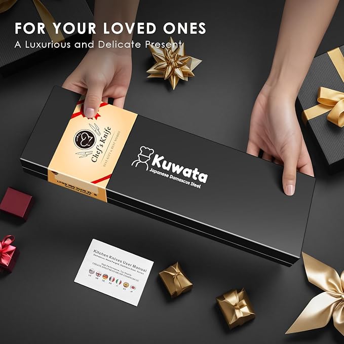 Kuwata Japanese Utility Knife, 5 inch Handcrafted VG10 Stainless Steel Paring Knife, Professional Japanese Kitchen Knives with Ergonomic Handle Grip and Gift Box