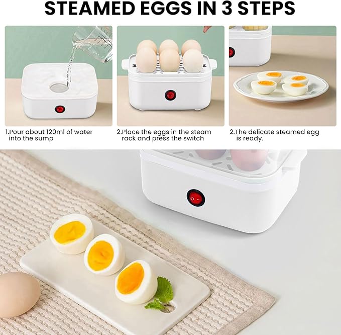 Egg Cooker - 18 Egg Capacity Electric Egg Cooker, can quickly cook hard, medium and soft boiled eggs, poached eggs, scrambled eggs or omelets, with auto shut-off function, Satisfy your food needs
