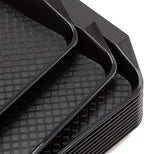 Plastic Fast Food Serving Tray,16.95 by 11.82-Inch,Set of 12 (Black)