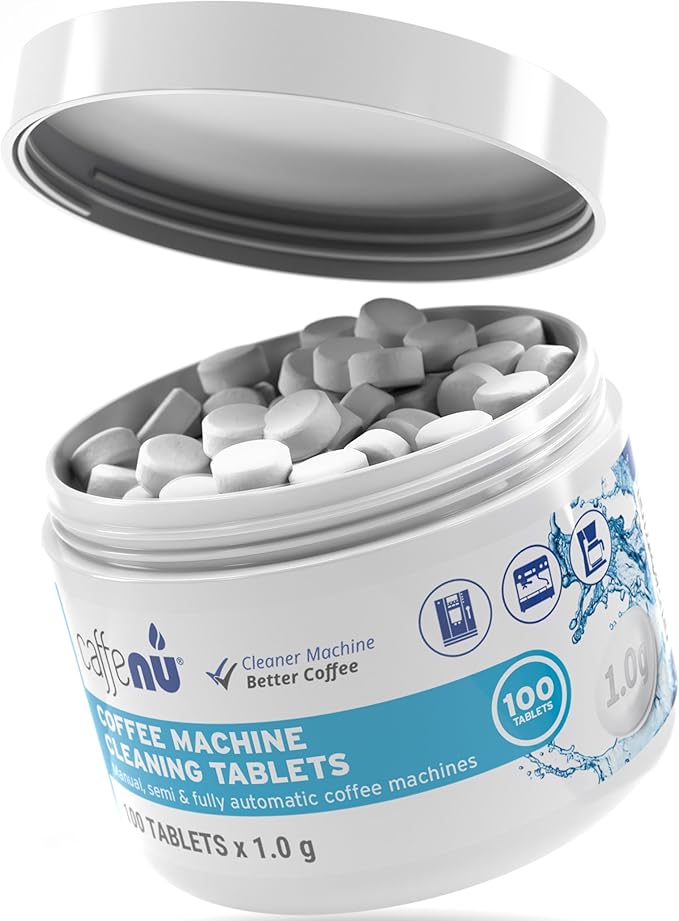 Espresso Cleaning Tablets. 100 x 0.035 oz Coffee Cleaner Tablets. Machine Cleaning Tablets used every 100 cups. Automatic, Superautomatic & Bean to Cup. Use with Descaling