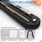 Kingbull Vacuum Sealer Machine, Dry & Moist Food Sealer with Built-in Cutter, Sous Vide & Food Storage, 10 Vacuum Seal Bags & 1 Air Suction Hose, Black