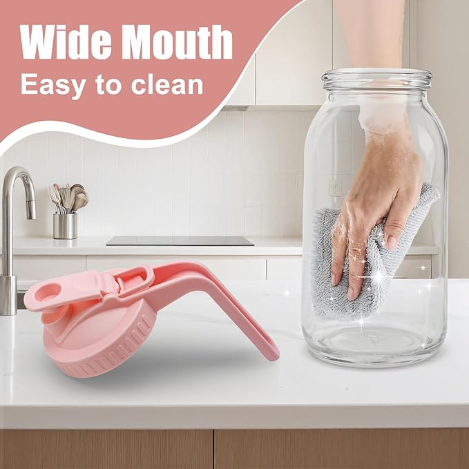 64 oz Glass Pitcher with Lid - 2 Quart Mason Jar Pitcher with Lid, Wide Mouth Airtight & Leakproof Glass Jar for Iced Tea, Juice, Breastmilk, Cold Brew, Sun Tea and Drinks