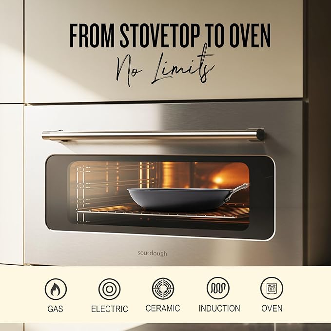 Alva Artist 9.5” Carbon Steel Frying Pan – Naturally Nonstick & No PTFE, PFOA, PFAS – Chef-Grade Heat Control for Even Cooking – Oven & Induction Safe – Easy to Clean & Built to Last a Lifetime