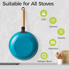 YUTANN Nonstick Frying Pan, 8 inch Enameled Cast Iron Pan Kitchen Healthy Egg Fry Pan Omelette with Detachable Handle, Lightweight Pre-seasoned Cast Iron Skillet, Dishwasher & Oven Safe