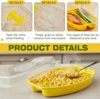 2 Pcs Microwave Corn Steamer with Lid for Frozen Corn Broccolini Vegetables on The Cob, Fast & Easy, 2 Pcs at Once, Vented Lid, Dishwasher Safe, Microwave Dishes Steamer Kitchen Tool (Yellow)