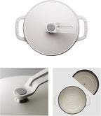 Vermicular Oven Pot 2.0 | Lightweight Enameled Cast Iron Pot | 14cm (1 Qt) | Non-Toxic | Induction-compatible | Dutch Oven | Made in Japan | Matte Linen Beige