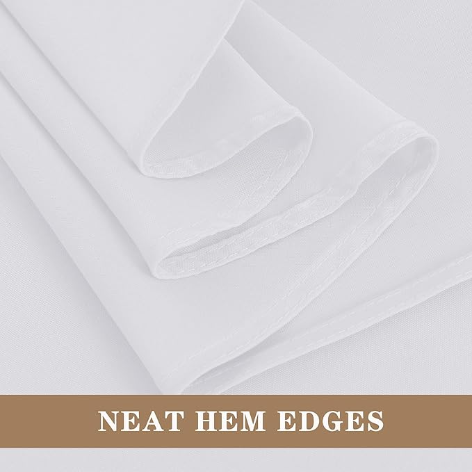 Fitable White Rectangle Tablecloths for 6 Foot Tables, 6 Pack - 70 x 108 Inches - Stain Resistant and Washable Table Clothes, Polyester Fabric Table Covers for Wedding, Party, Banquet, Buffect