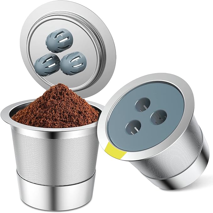 Stainless Steel Reusable K Cups Compatible with Ninja Coffee Maker,Upgrade2 Pack K Cups Reusable Coffee Pods,Permanent Coffee Filters Fit Ninja CFP201 CFP300 CFP305 CFP307 CFP400 (2Pack)