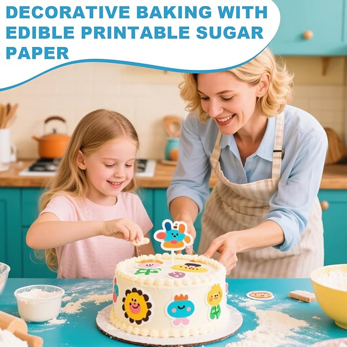 PatiFrussa 25 Count Edible Paper A4 11.7" x 8.3" Printable Frosting Sheets for Edible Printer, Icing Sheets for Cakes, Cupcakes, and Cookies, Professional Edible Image Paper