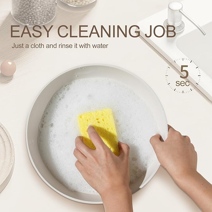 23PCS Ceramic Pots and Pans Set,Nonstick, Removable Handle Pots and Pans Set, Stackable Pan Set, Ceramic Nonstick Pan Non Stick for Easy Cooking