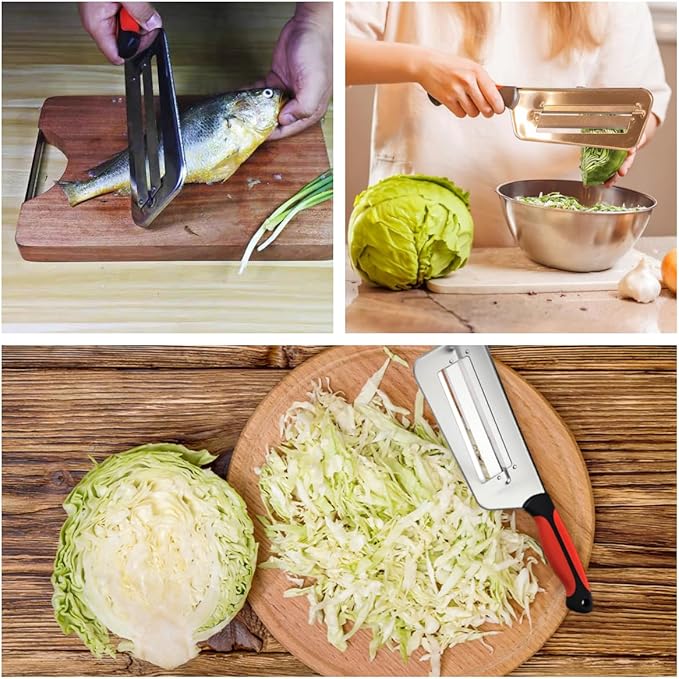 Multifunctional Vegetable Cutter, Cabbage Slicer Shredder,Stainless Steel Double Layer Slicer for Vegetable Cutter.Large
