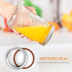 12 Pack 32 oz Wide Mouth Mason Jars - Heavy Duty Glass Storage Jars with Airtight & Leak Proof Lids for Pickling, Canning, Food Storage, Flour, Sugar, Pasta, Oats & DIY Projects (12pack 32oz)