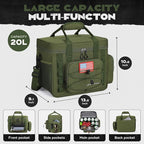 Maelstrom Large Tactical Lunch Box for Men,Insulated Lunch Bag, Leakproof Soft Cooler Bags with Detachable MOLLE Bag,Durable Lunch Tote for Adult Women Work,Picnic,30 Cans/20 L, Army Green
