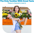 Cirkul 40oz Stainless Steel Insulated Tumbler Bundle in Apricot –Includes Flavor Cartridge Drink Mix Variety Pack, Zero Calories, No Sugar