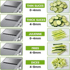 Safe Vegetable Mandoline Slicer for Kitchen, Thickness Adjustable Mandloline Food chopper, Onion Chopper Potato Julienne Slicer Tomato Food Fruit Dicer Cutter