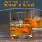 kunlisa Lake Lovers Gifts Whiskey Glasses, Lake House Decor and Gifts, Lakeside Definition 10 oz Drinking Rocks Glasses for Women Men Whisky Cocktail Scotch Bourbon Liquor