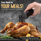 The Original Salt and Pepper Shakers set - Black -Spice Dispenser with Adjustable Pour Holes - Stainless Steel & Glass - Set of 2 Bottles