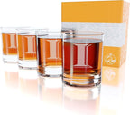 Monogrammed Gifts for Men - 4PC 11 Oz Custom Whiskey Glasses (I-Monogram) - Engraved Whiskey Glasses - Personalized Whiskey Glasses - Unique Bourbon Glasses - Personalized Glass Gifts for Dad