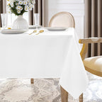Softalker Rectangle Tablecloth, Waterproof & Stain Resistant Table Cloths Wrinkle Free Fabric Washable 210GSM Polyester Table Cover for Spring/Party/Outdoor - 60 x 102 inch,White