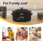 Sunvivi 8-Quart Roaster Oven with Self-Basting Lid, Electric Turkey Roaster Oven with Removable Pan and Rack, Stainless Steel, Black