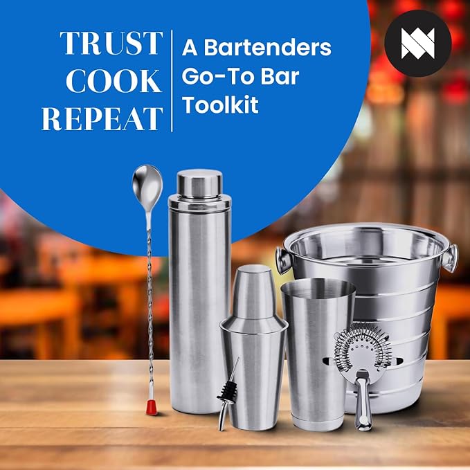 MARBELLA 28oz Boston Cocktail Shaker – Stainless Steel Drink Mixer, Professional Barware for Bartenders, Home Bars & Restaurants, Dishwasher Safe & Durable