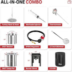 36QT Outdoor Fryer | Turkey Deep Fryer | Seafood Boil Pot | Cover & Skimmer Included | 50,000BTU Propane Burner | Aluminum Deep Fryer Pot with Basket | Crab, Seafood & Crawfish Boiler