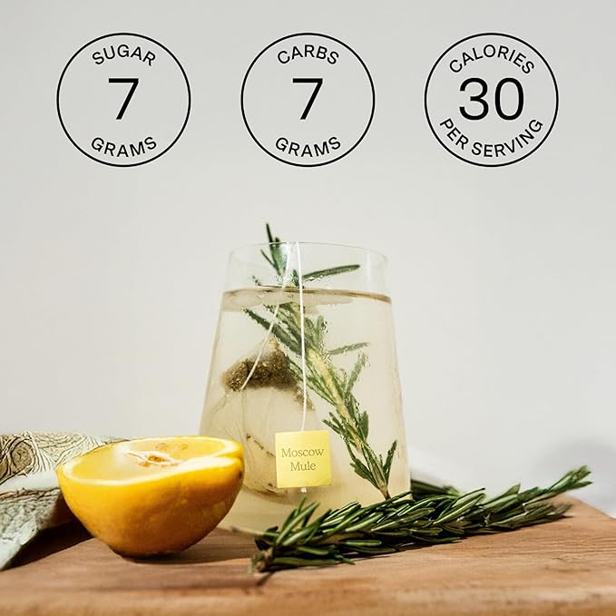 SAYSO Honey Rosemary Moscow Mule | The Original Craft Cocktail Tea Bag Mixer (Steep in Vodka & Cold Water, Enjoy in 1 Min) or Skip the Spirit for Mocktail | Organic, Certified Gluten-free & Non-GMO, 8 Count
