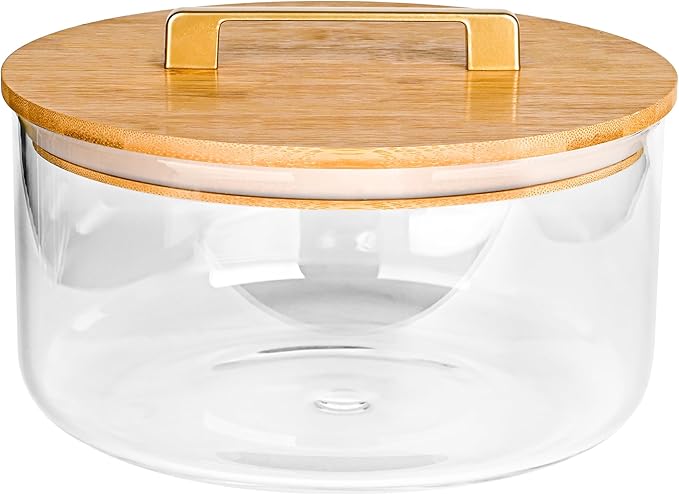 Large Salad Bowl, 155 oz Trifle Bowl Glass with Sealed Lid,Large Glass Food Storage Versatile Serving Bowl for Laying Ice Cream,Cake,Cupcake,Salad,Fruit,Baking,Dessert and Party Diy, Microwave Safe