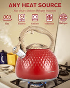 Tea Kettle,2.5 Quart Stovetop Tea Kettles Loud Whistle,Food Grade Stainless Steel Water kettles for Stove Top with Anti-hot Ergonomic Handle,Suitable for All Heat Sources