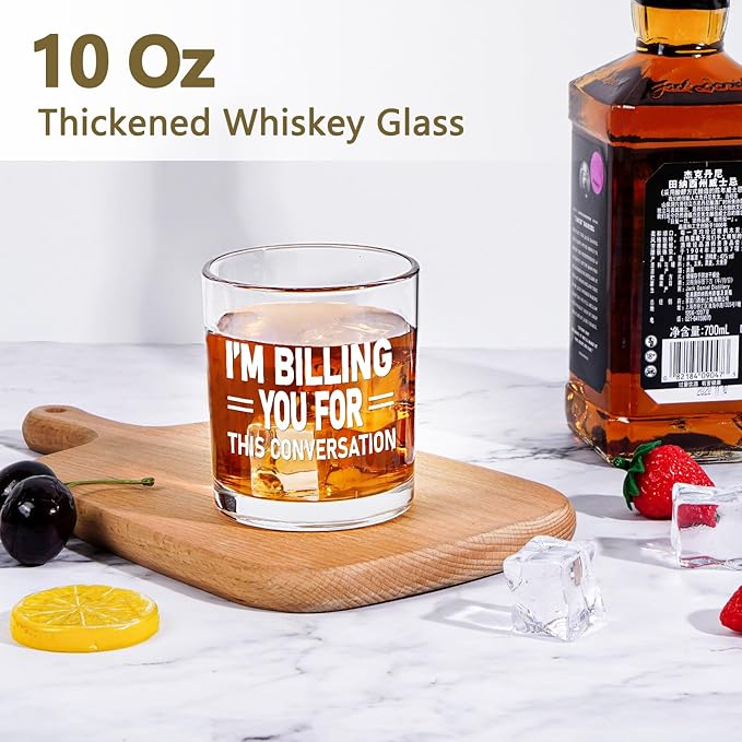 Futtumy I'm Billing You for This Conversation Whiskey Glass - Lawyer Gift for Men, Funny for Attorneys, Professional Consultants - White Elephant Christmas for Coworkers, Friends