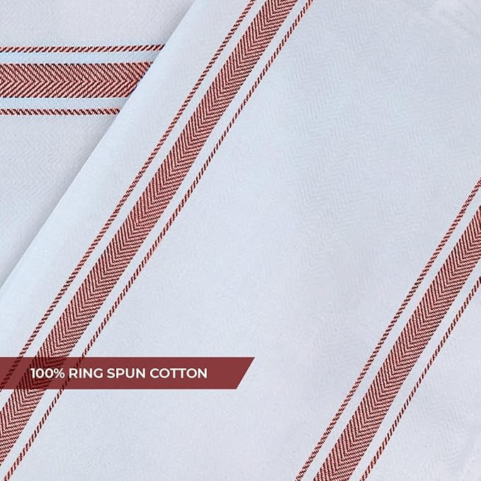 Dish Towels Set (Value Pack of 30) Size 15x25 Inch, 100% Cotton Soft & Absorbent Linen Kitchen Towels, Tea Towels, Reusable Cleaning Cloths for Household Cleaning (Red)